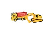 Legetøjsbil - Toi-Toys Cars & Trucks Dump Truck with Excavator - 24069A