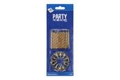 Legetøj - Haza Witbaard Cake Candles with Holders Gold 12pcs. - 403023