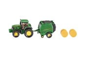 Legetøjsbil - SIKU John Deere Traktor med Rundballepresser - S-1665