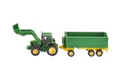 Legetøjsbil - SIKU 1:87 John Deere m Frontlæsser og Trailer - S-1843
