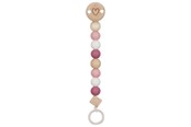 Babylegetøj - Goki Wooden Pacifier Chain Heart Pink - 65240