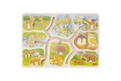 Puslespil - Goki Wooden Sliding Puzzle Who Belongs to Who 8 pcs. Wood - 57749