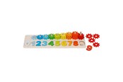 Babylegetøj - Goki Wooden Sorting Game Learning to Count with Gears 55 pcs. - 58451