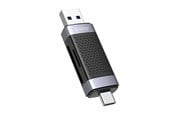 Hukommelseskort - adapter og kortlæser - ORICO CD2D-AC2-BK-EP TF/SD memory card reader USB + USB-C (black). - CD2D-AC2-BK-EP