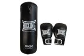 Sport & Fitness - ASG Junior Boksesæt - 11 Kg. (Handsker + Boksepude) Sort/Hvid - ASG4180HVIDONE SIZE