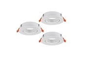 Lamper - EGLO SAPERETA-E indbygningsspot Ø90, 3-pak, hvid - 74046