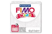 Hobby artikler - Fimo FIMO kids modeller 42 g. Hvid Glitter - 78534