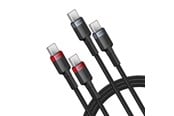 USB kabel - Baseus USB-C to USB-C 100W.1m 2pcs (red-black gray-black) cable. - P10318306003-00
