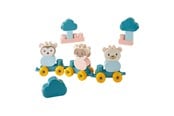 Babylegetøj - Abrick Animal Train Bear with Building Blocks in Suitcase 28 pcs. - 7923