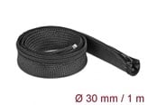 Netværkstilbehør - DeLOCK Braided Sleeve with zip fastener heat-resistant 1m x 30mm - 19165