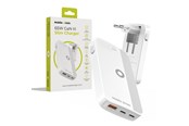 Mobil - Adaptere & Opladere - Mobile Origin 65W GaN III Slim Charger dual USB-C - Single USB-A white - GAN-65W-SLM-WHT