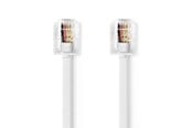 Netværkskabel - Nedis TCGL90200WT100 telephone cable - Hvid - TCGL90200WT100
