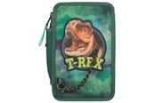 Skoletilbehør - Depesche Dino World - T-rex - Tredobbelt Penalhus - Grøn med kæde - 412506