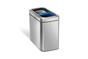 Affaldssortering - Simplehuman affaldsspand til sortering – smal – 20 L (10 + 10 L) – børstet rustfrit stål - CW1470