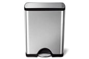 Affaldssortering - Simplehuman 50L rektangulær pedalspand, børstet rustfrit stål - CW1816