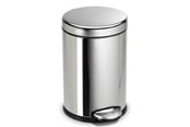 Affaldssortering - Simplehuman 4,5L rund pedalspand, poleret stål - CW1851CB