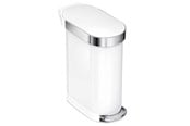 Affaldssortering - Simplehuman 45L slank pedalspand, hvid - CW2069