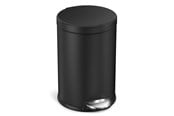 Affaldssortering - Simplehuman 4,5L rund pedalspand, sort stål - CW2091