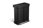 Affaldssortering - Simplehuman 58L (34/24), dobbelt rum pedalspand med linerlomme, sort - CW2093