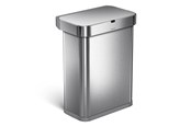 Affaldssortering - Simplehuman 58L rektangulær sensor skraldespand med stemmestyring, børstet - ST2031