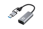 Netværksadapter (netkort, printserver mv.) - LevelOne USB-0423 2.5 Gigabit Ethernet 2-in-1 USB-C/A Network Adapter - USB-0423