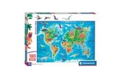 Puslespil - Clementoni Jigsaw Puzzle Super Color Dinosaur Map 180pcs. Floor - 29790