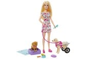 Dukker & Tilbehør - Barbie Doll with Pup and Dog in a Wheelchair - HTK37
