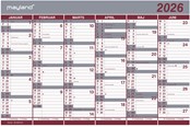 Kalender - Mayland Kontorkalender Dobbelt halvårskalender 2026 - 26063000
