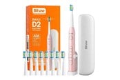 Eltandbørste - Bitvae Eltandbørste Sonic toothbrush with tips set holder and case D2 (pink) - D2Pink+holder+case