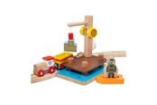 Trælegetøj - Bigjigs Wooden Rails Crane Dock with Culvert 3 pcs - BJT074