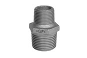 Gevindfittings - +GF+ brystnippel sort 3/4 - 3/8'' - 770245121