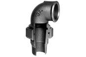 Gevindfittings - +GF+ vinkelunion 90° sort 1 1/4'' muffe-nippel - 770098107