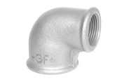 Gevindfittings - +GF+ vinkel 90° galvaniseret reduceret 2-1 1/4'' muffe-muffe - 770090229