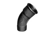 Gevindfittings - +GF+ lang bøjning 45° sort 1/2'' muffe-nippel - 770040104