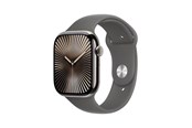 Smartwatch, Sportsur & Aktivitetstracker - Apple Watch Series 10 GPS + Cellular 46mm - Titanium Case with Stone Grey Sport Band - S/M - MWY93QN/A