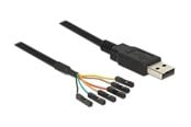 Netværksadapter (netkort, printserver mv.) - DeLOCK Converter USB 2.0 > Serial-TTL 6 pin pin header connector individually 1.8 m (5 V) - 83786