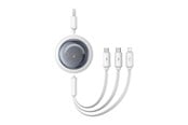 USB kabel - Baseus Free2Draw 3-in-1 USB to micro USB+Lightning+USB-C cable 3.5A 1.1m (white) - P10368700211-01