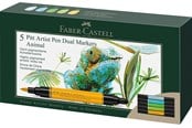 Skrive- og Tegneværktøjer - Faber-Castell Pitt Artist Dual marker Animals box of 5 - 162008