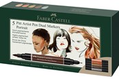 Skrive- og Tegneværktøjer - Faber-Castell Pitt Artist Dual marker Portrait box of 5 - 162009