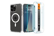 Mobil - Beskyttelsesglas - Spigen Ultra Hybrid MagSafe - white + Glass tR EZ Fit Pack - iPhone 16 Pro Max - ACS08141