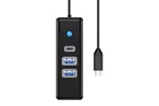USB hub - ORICO Hub USB-C to 2x USB 3.0 + USB-C 5 Gbps 0.15m (Black) USB hub - USB 3.0 - 3 ports - Sort - PWC2U-C3-015-BK-EP