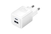 Mobil - Adaptere & Opladere - Vention Wall charger FEQW0-EU USB-C + USB- A 30W/30W GaN (white) - FEQW0-EU
