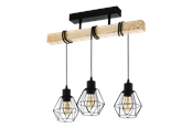 Lamper - EGLO TOWNSHEND 5 loftlampe, sort/brun - 44074