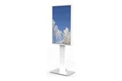 Vægbeslag, AV-Beslag & AV-Møbler - HI-ND Floorstand Glass stand - adjustable - for digital signage LED panel - with casing - white - Maks - Maks størrelse 75" - FS7512-5001-01