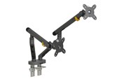 Vægbeslag, AV-Beslag & AV-Møbler - Bakker Elkhuizen Flexible Dual mounting kit - adjustable dual arms - for 2 monitors - dark grey - Maks 10 kg - Maks størrelse 17"-35" (for flat screen), 17"-32" (for curved screen) - BNEBFDDG