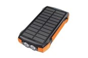 Powerbank - Choetech B567 Solar power bank with inductive charging 3x USB 20000mAh 20W / QC 18W / Qi 10W (black-orange) Powerbank - Sort - 20000 mAh - B657