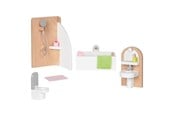 Dukke, bamse og udstyr - Goki Wooden Doll Furniture Bathroom 10 pieces. - 51492