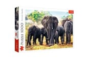 Puslespil - Trefl Puzzle - African elephants (1000 pieces) Floor - TFL10442