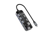 Dockingstation - Deltaco Transparent USB-C Docking Station Dual 2x HDMI - USBC-HDMI30