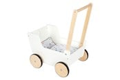 Dukke, bamse og udstyr - Small Foot - Wooden Push Doll Carriage Little Button - 12496